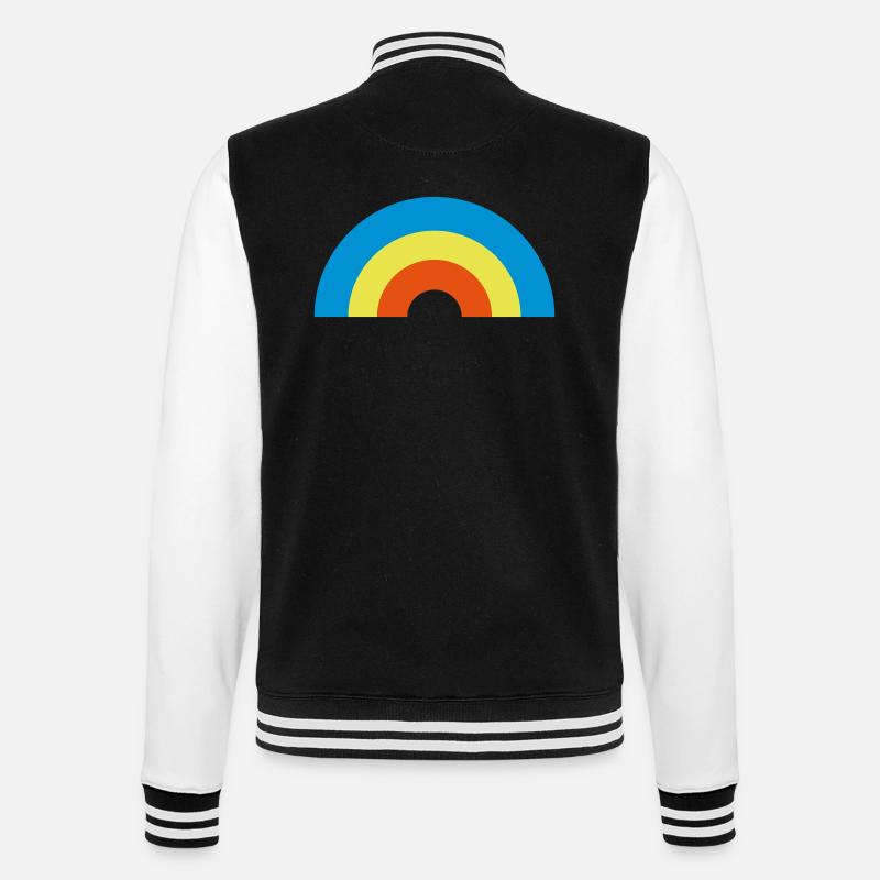 Regenbogen - College-Sweatjacke - Schwarz/Weiß