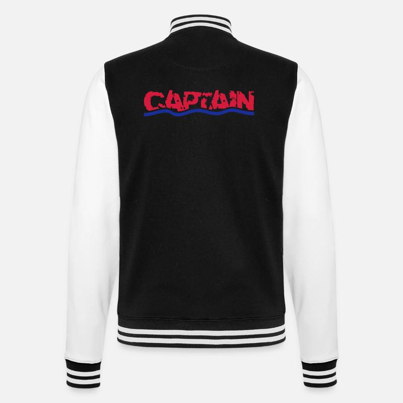 Captain - College-Sweatjacke - Schwarz/Weiß