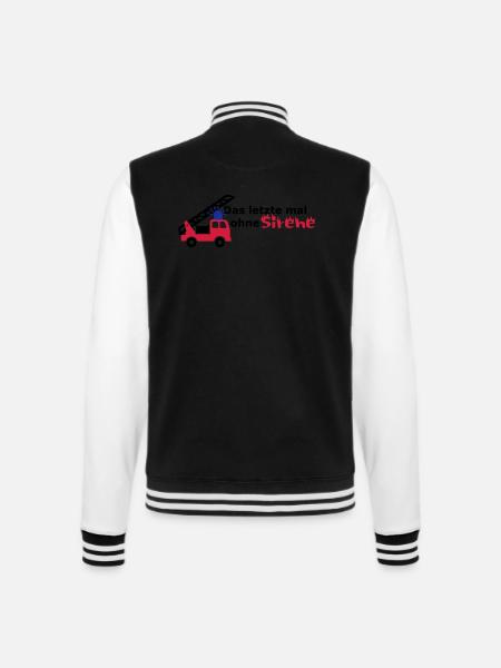 Junggesennenabschied Feuerwehr - College-Sweatjacke - Schwarz/Weiß