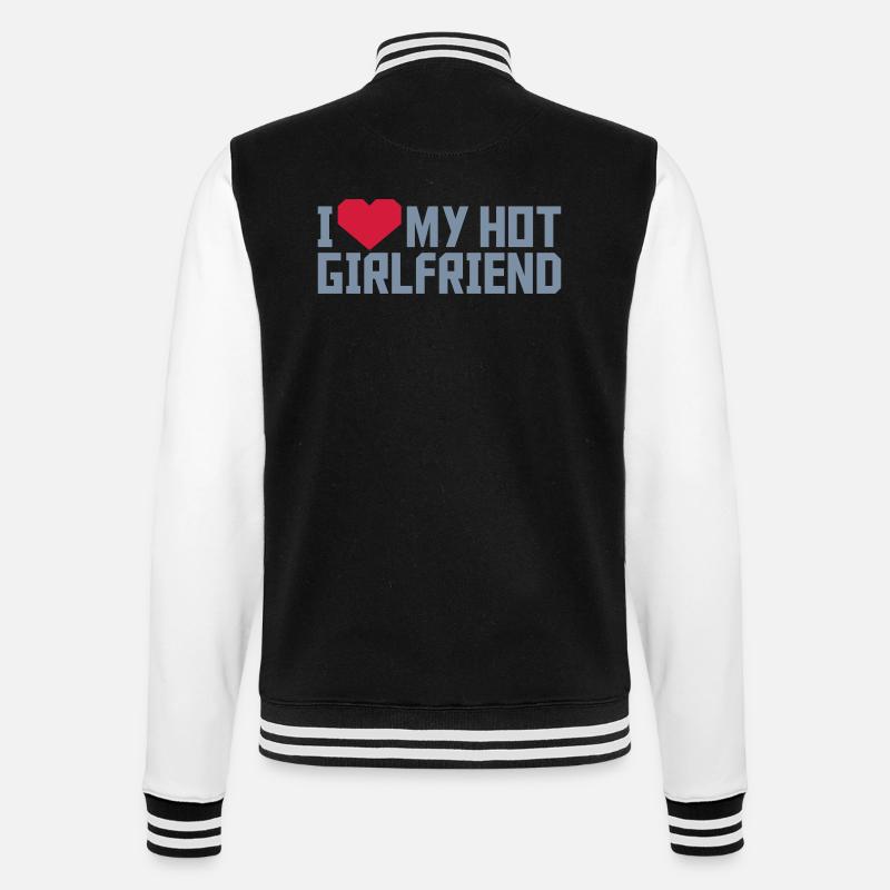 I love my Girlfriend - College Sweat Jacket - black/white
