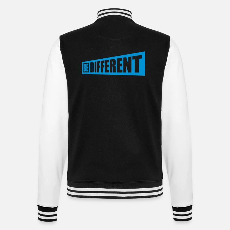 Be different Logo Design - College-Sweatjacke - Schwarz/Weiß