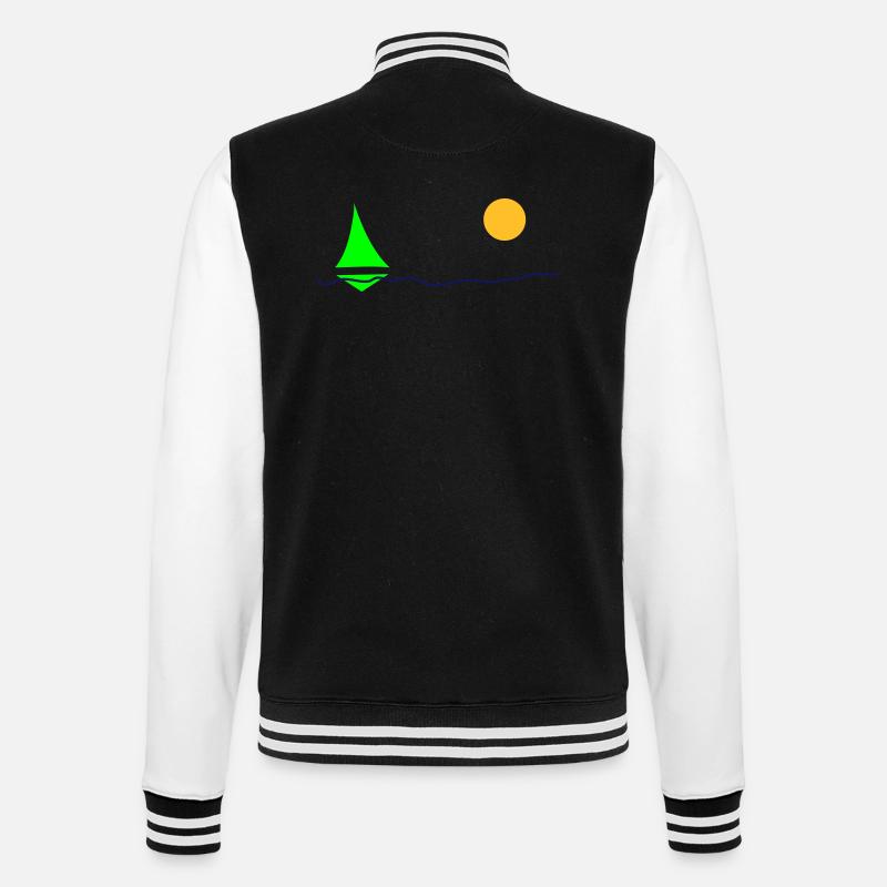 Mer et bateau - Veste Teddy - noir/blanc