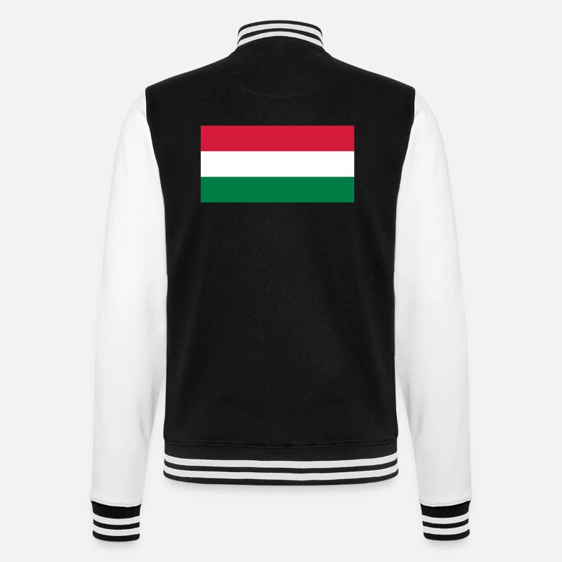 Flagge Ungarn / Drapeau Hongrie - College-Sweatjacke - Schwarz/Weiß