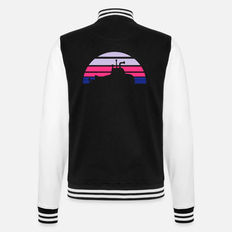 Surfaced Submarine Water Surface Dive - College Sweat Jacket - black/white