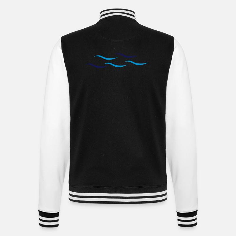 Waves - College Sweat Jacket - black/white