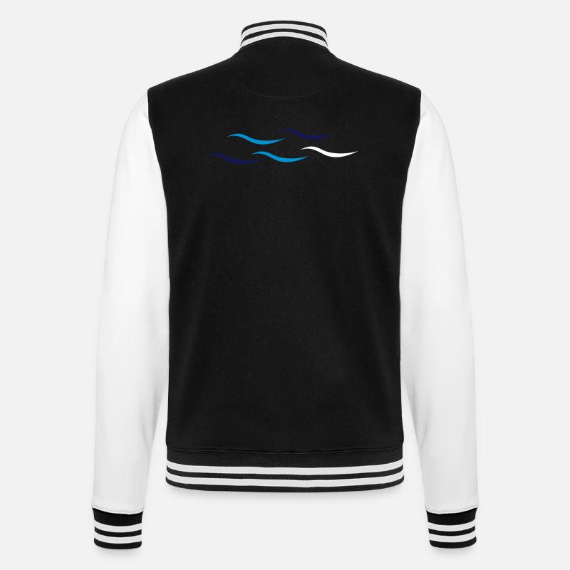 Waves - College Sweat Jacket - black/white