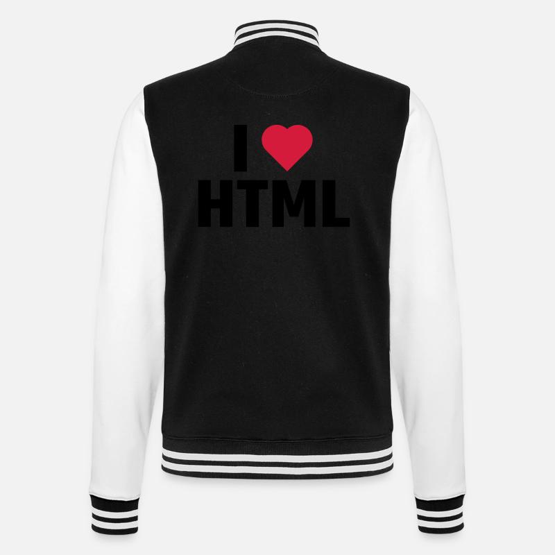 Ich liebe HTML - College-Sweatjacke - Schwarz/Weiß
