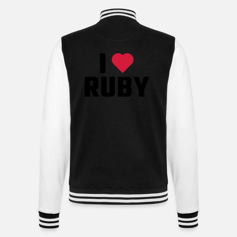 I Love RUBY - College Sweat Jacket - black/white