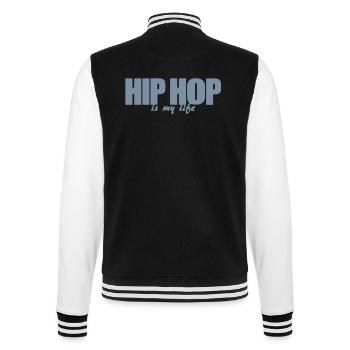 hip hop is my life - College-Sweatjacke - Schwarz/Weiß - Hinten - Marisol (170cm)