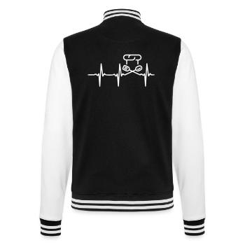 Heart Beat Cook - College-Sweatjacke - Schwarz/Weiß - Hinten - Marisol (170cm)