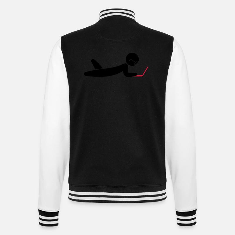 Ein Programmierer mit einem Laptop - College-Sweatjacke - Schwarz/Weiß