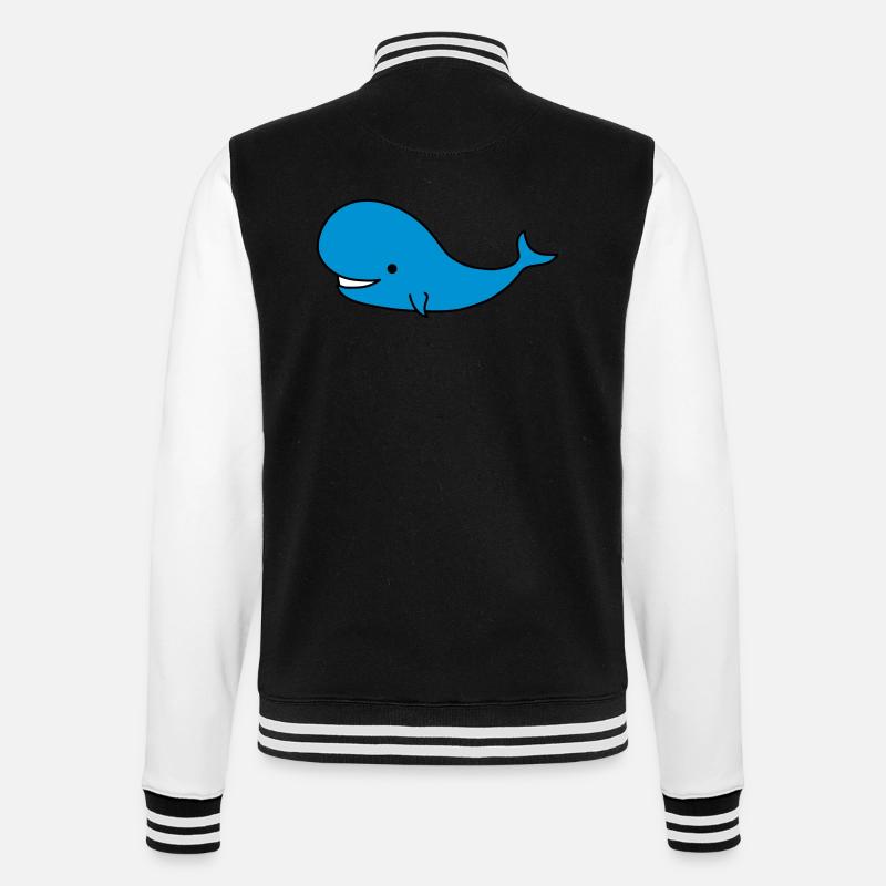 Whale - College-Sweatjacke - Schwarz/Weiß