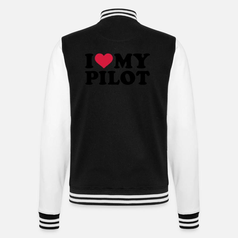 I love my Pilot - Veste Teddy - noir/blanc