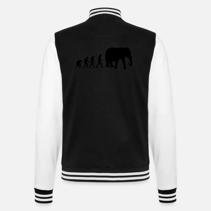 elefant evolution - College-Sweatjacke - Schwarz/Weiß