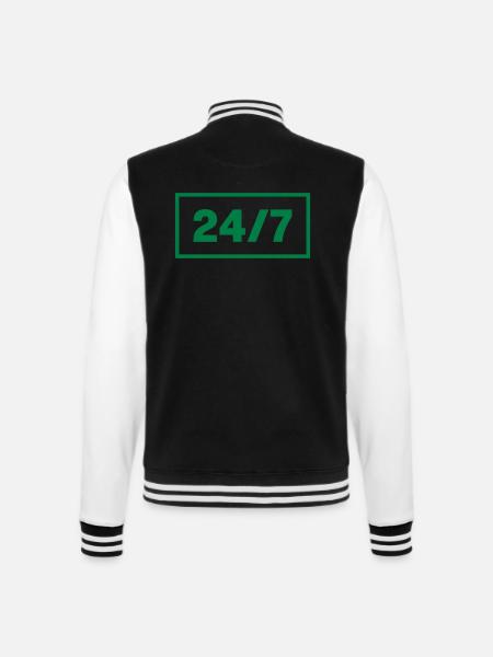 24/7 - College Sweat Jacket - black/white