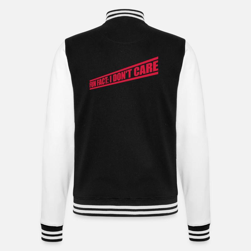 I don't care fact - College Sweat Jacket - black/white