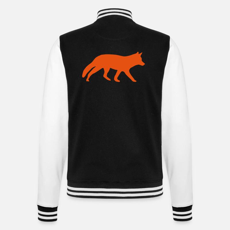 fox - College Sweat Jacket - black/white