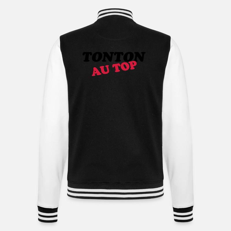 UNCLE AT THE TOP - College Sweat Jacket - black/white