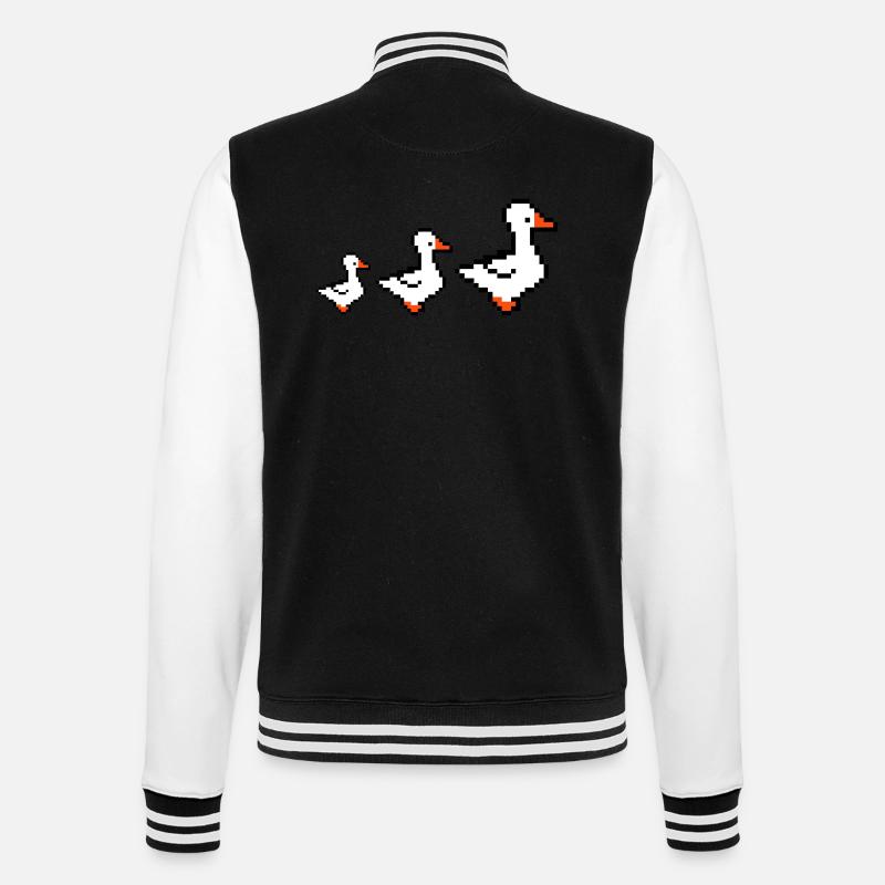 Pixel Ducks - College Sweat Jacket - black/white