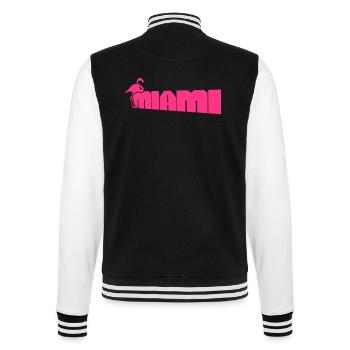 Miami USA Flamingo Vogel Amerika Florida Reisen - College-Sweatjacke - Schwarz/Weiß - Hinten - Marisol (170cm)