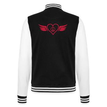 Cœur Ailes Paix - Veste Teddy - noir/blanc - Dos - Marisol (170cm)