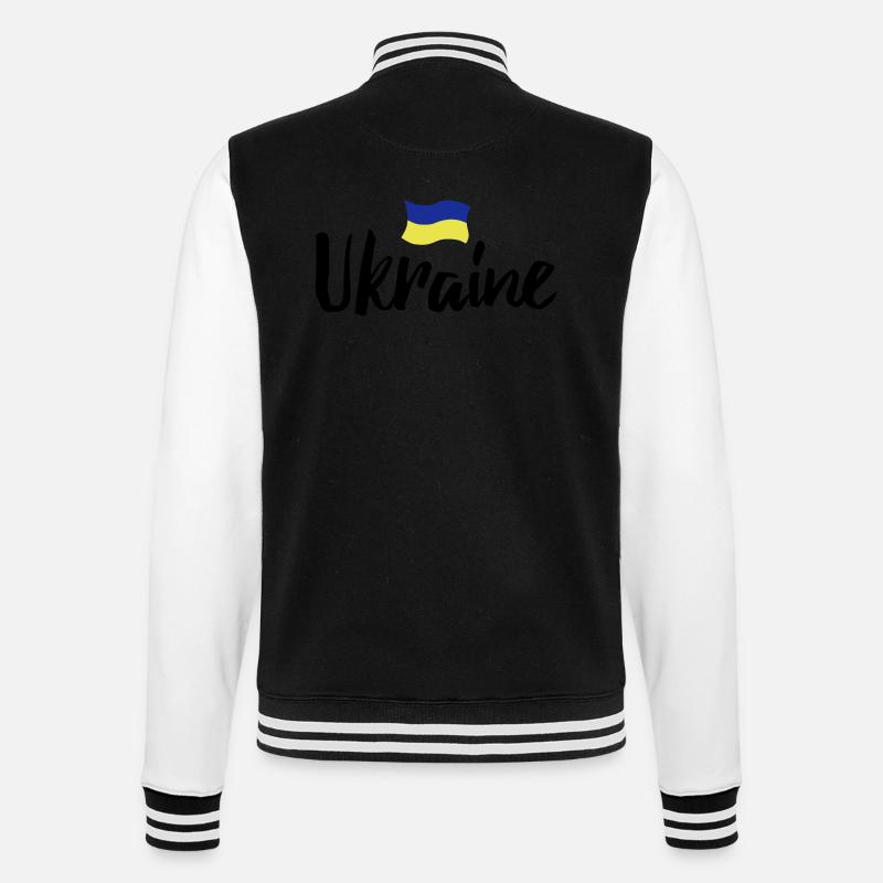 ukraine - College-Sweatjacke - Schwarz/Weiß
