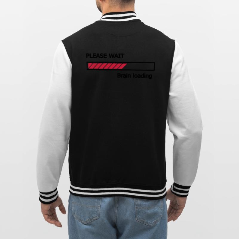 Please wait Brain loading progress bar Loading Bar College Sweat Jacket