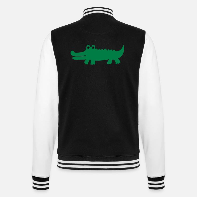 Krokodil - College-Sweatjacke - Schwarz/Weiß