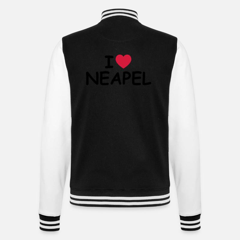 I love Naples - College Sweat Jacket - black/white