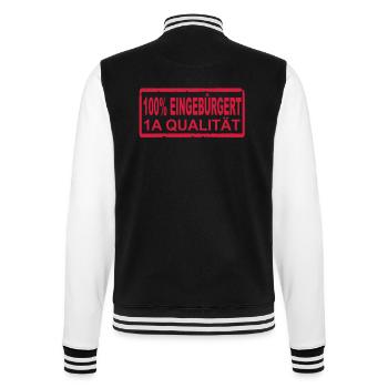 Naturalized 100% - College Sweat Jacket - black/white - Back - Marisol (170cm)