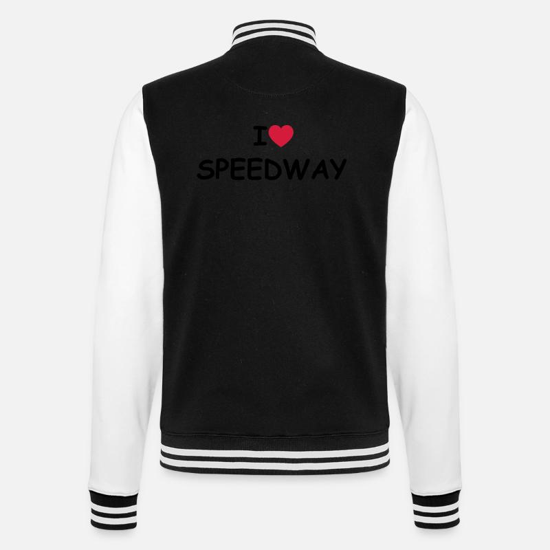 I love / heart Speedway - College Sweat Jacket - black/white