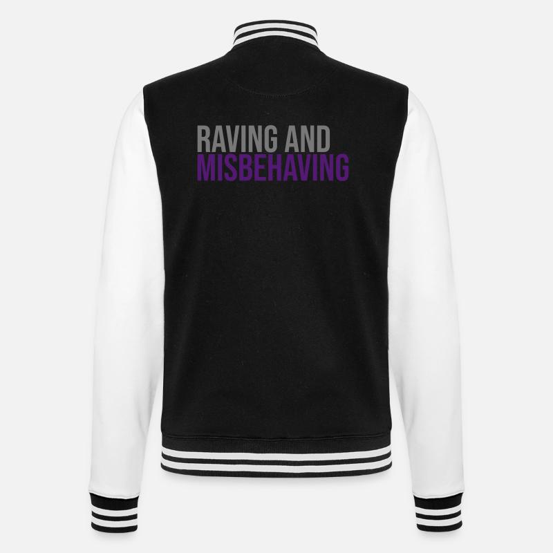 Raving & Misbehaving - Veste Teddy - noir/blanc