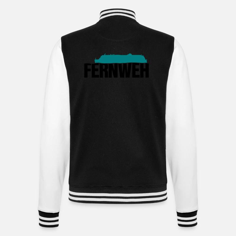 Fernweh - College-Sweatjacke - Schwarz/Weiß
