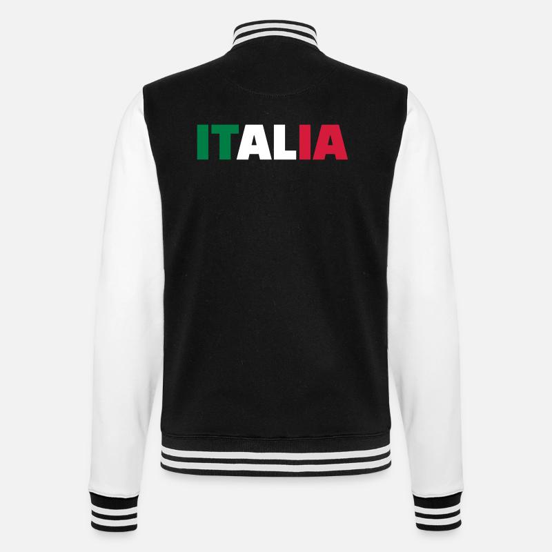 Italien - College-Sweatjacke - Schwarz/Weiß