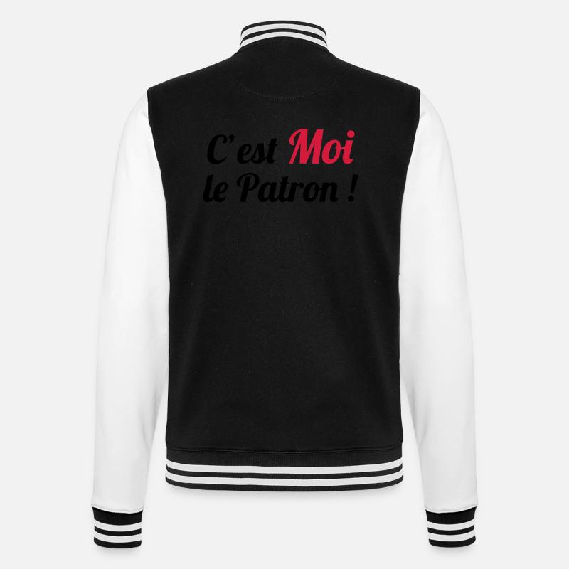 c'est MOI le Patron ! - College Sweat Jacket - black/white