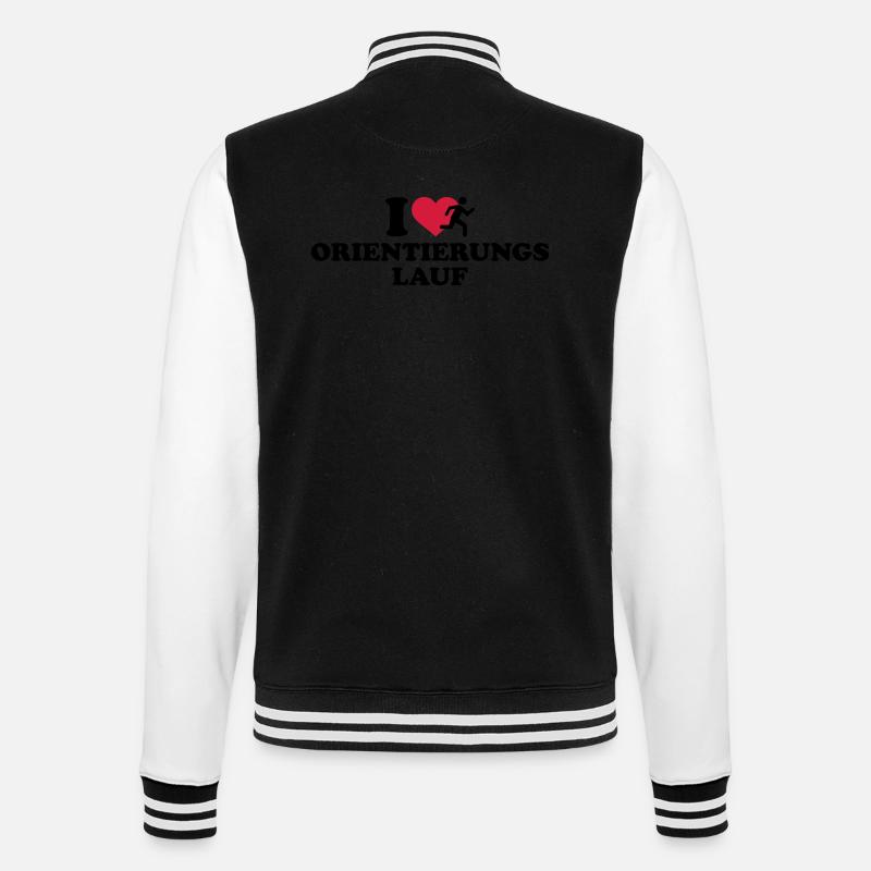 Orientierungslauf - College-Sweatjacke - Schwarz/Weiß