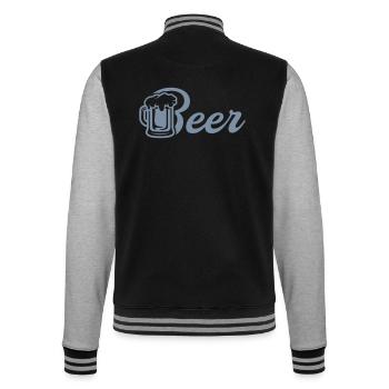 Maßkrug Beer - College Sweat Jacket - black/heather grey - Back - Marisol (170cm)