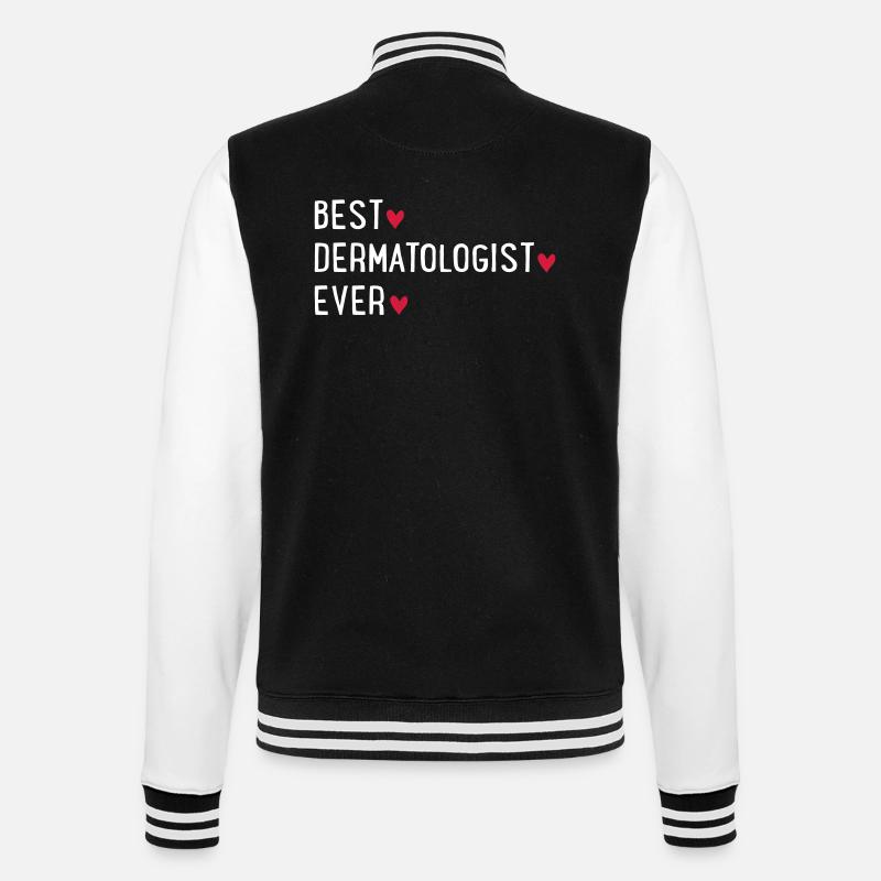 Dermatoogie - College-Sweatjacke - Schwarz/Weiß