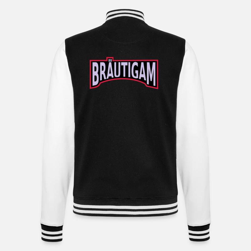 Junggesellenabschied Bräutigam - College-Sweatjacke - Schwarz/Weiß