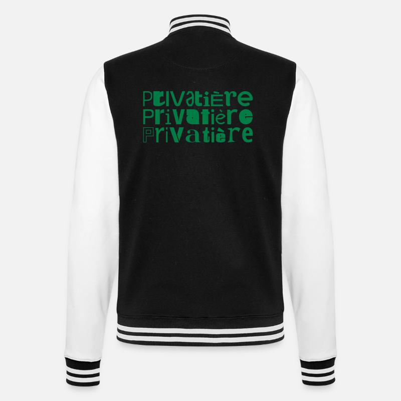 Privatisation Privatisation mot devise dire - Veste Teddy - noir/blanc