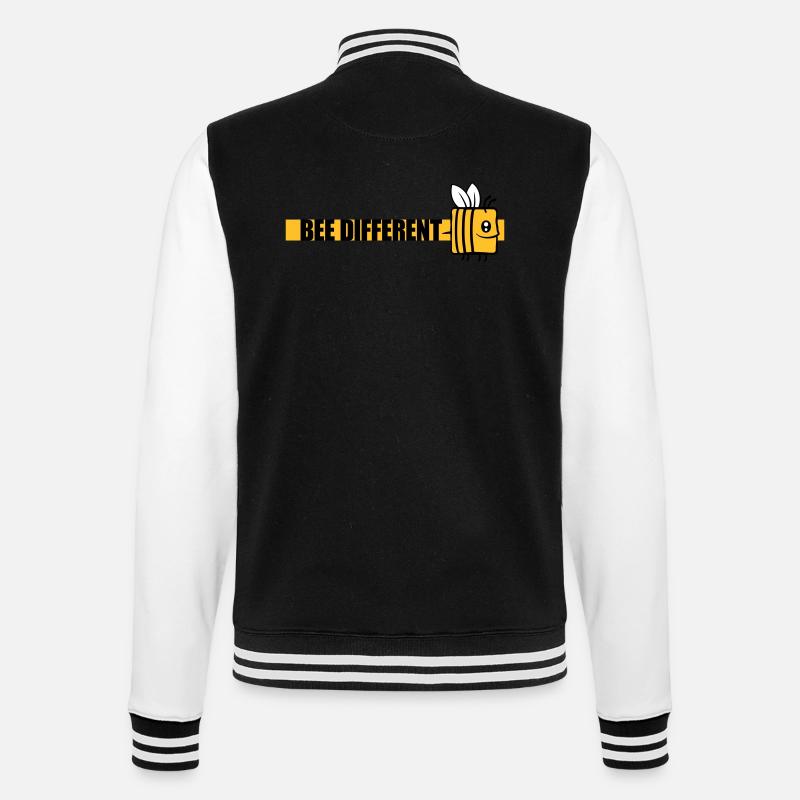 bee different Spruch Zitat - College-Sweatjacke - Schwarz/Weiß