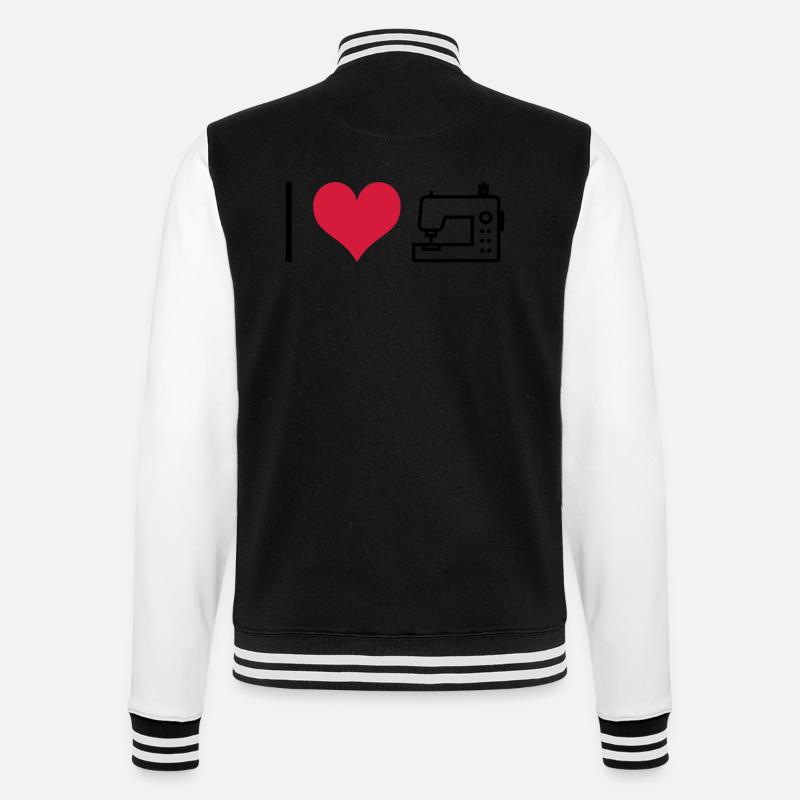 Sewing machine - College Sweat Jacket - black/white