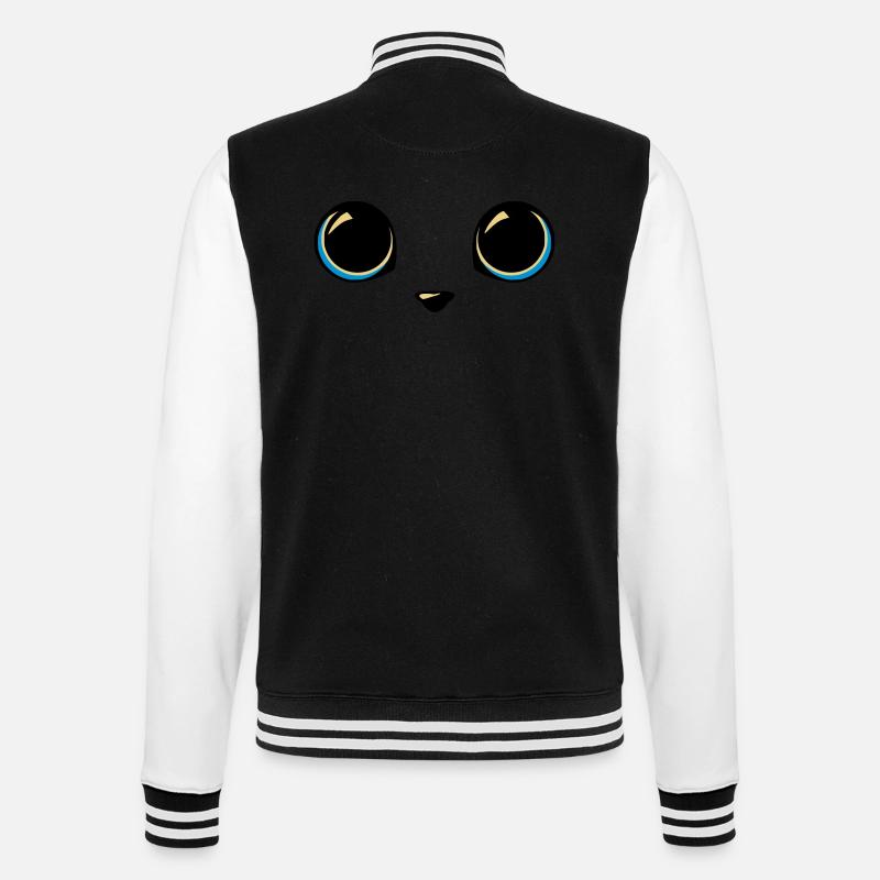 Katzenaugen - College-Sweatjacke - Schwarz/Weiß
