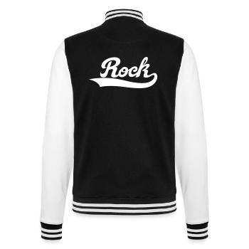 rock, Music, heavy , Konzert , rock an roll , Band - College-Sweatjacke - Schwarz/Weiß - Hinten - Marisol (170cm)