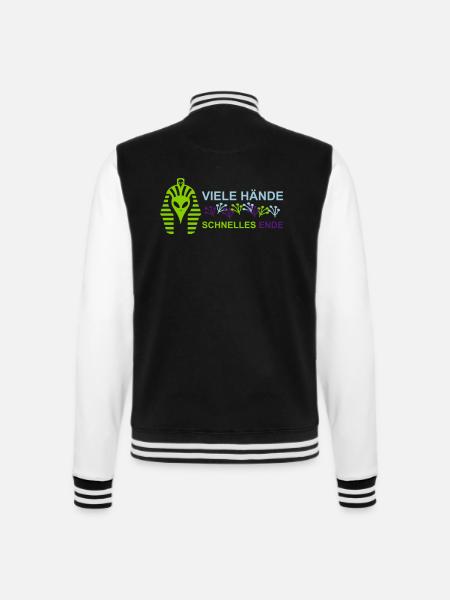 Viele Hände schnelles Ende - College-Sweatjacke - Schwarz/Weiß