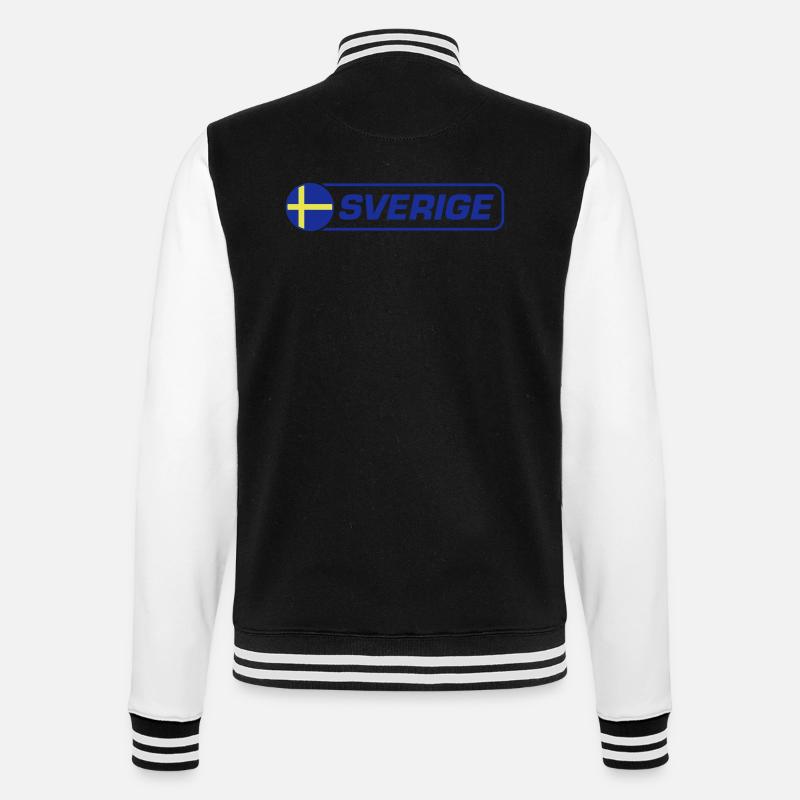 Suède Drapeau Sverige - Veste Teddy - noir/blanc