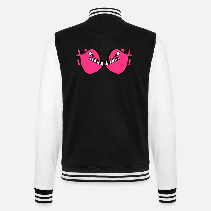 Rote Piranhas - College-Sweatjacke - Schwarz/Weiß
