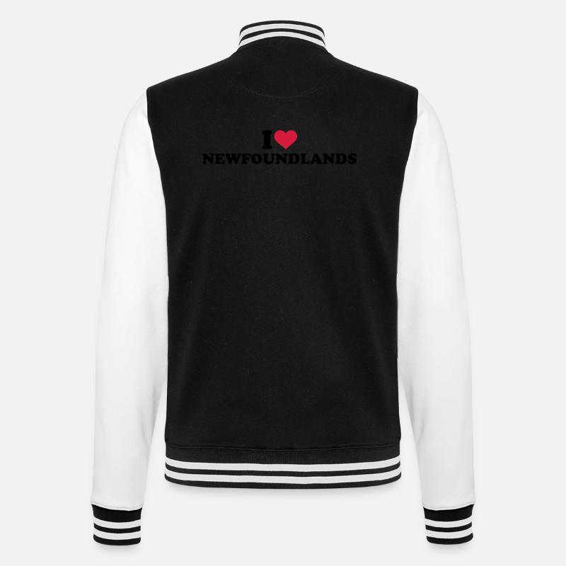 Neufundländer - College-Sweatjacke - Schwarz/Weiß