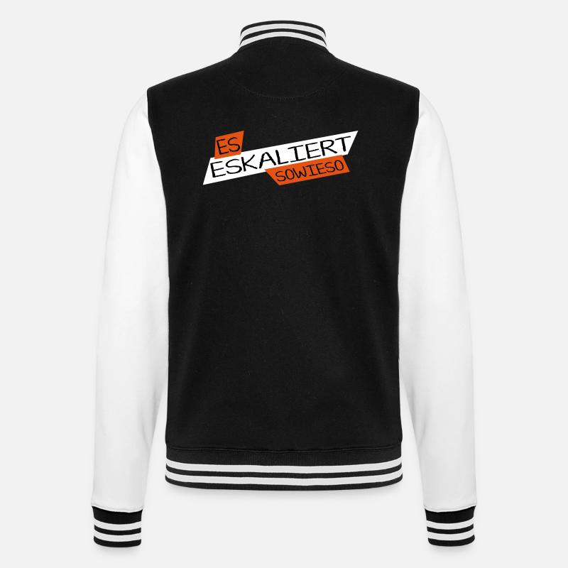 Shirt_EsEskaliert2_vector - College-Sweatjacke - Schwarz/Weiß