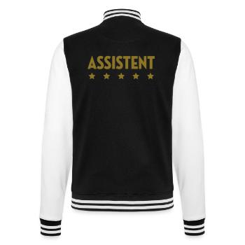 Assistent - Assistentin - Mitarbeiter - Chef - College-Sweatjacke - Schwarz/Weiß - Hinten - Marisol (170cm)